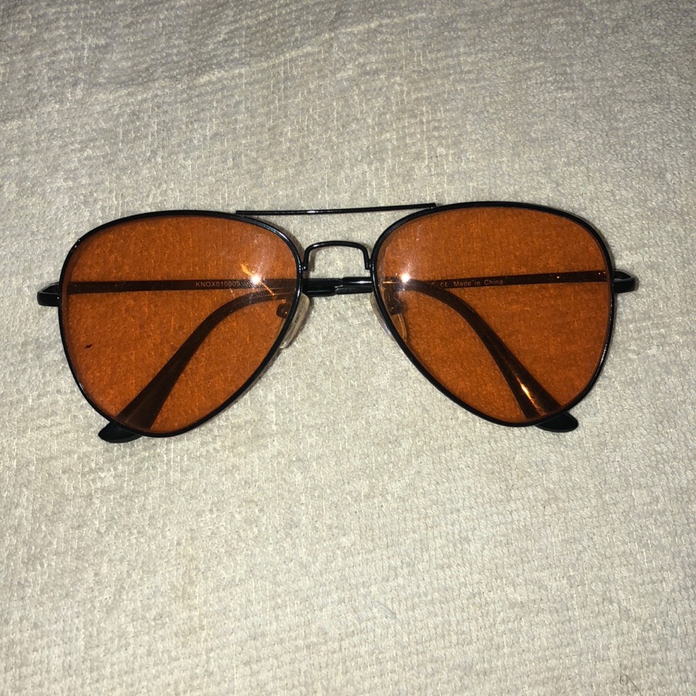 Orange Aviator sunglasses